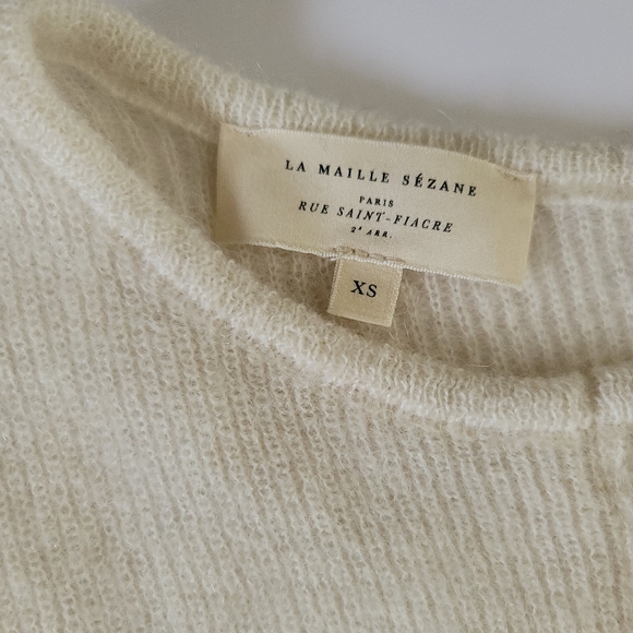 Sezane Navy/Ecru Stripe Gaspard Cardigan, Size XS - Picture 4 of 9